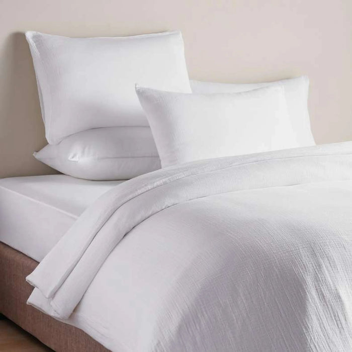 Feather Soft Muslin 3-Piece Reversible King Duvet Cover Set 230X220Cm - White