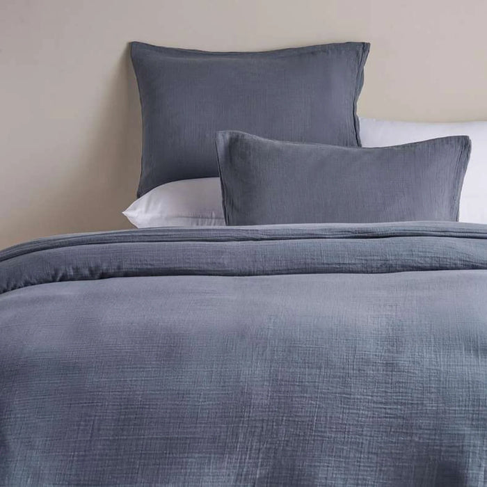 Feather Soft Muslin 3-Piece Reversible Queen Duvet Cover Set 200X200Cm - Orage Blue
