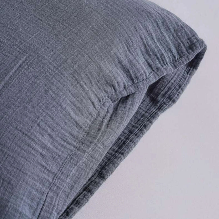 Feather Soft Muslin 3-Piece Reversible Queen Duvet Cover Set 200X200Cm - Orage Blue