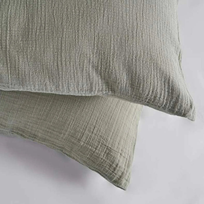 Feather Soft Muslin 3-Piece Reversible Super King Duvet Cover Set 260X220Cm - Celedon Green Pan Home