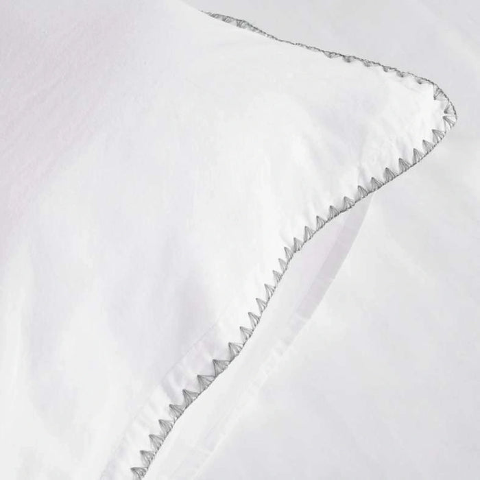Feather Soft Sekar Stitch 3-Piece Embroidered King Duvet Cover Set 230X220Cm - Celedon Green