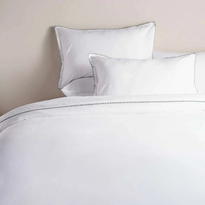 Feather Soft Sekar Stitch 3-Piece Embroidered Queen Duvet Cover Set 200X200Cm - Celedon Green Pan Home