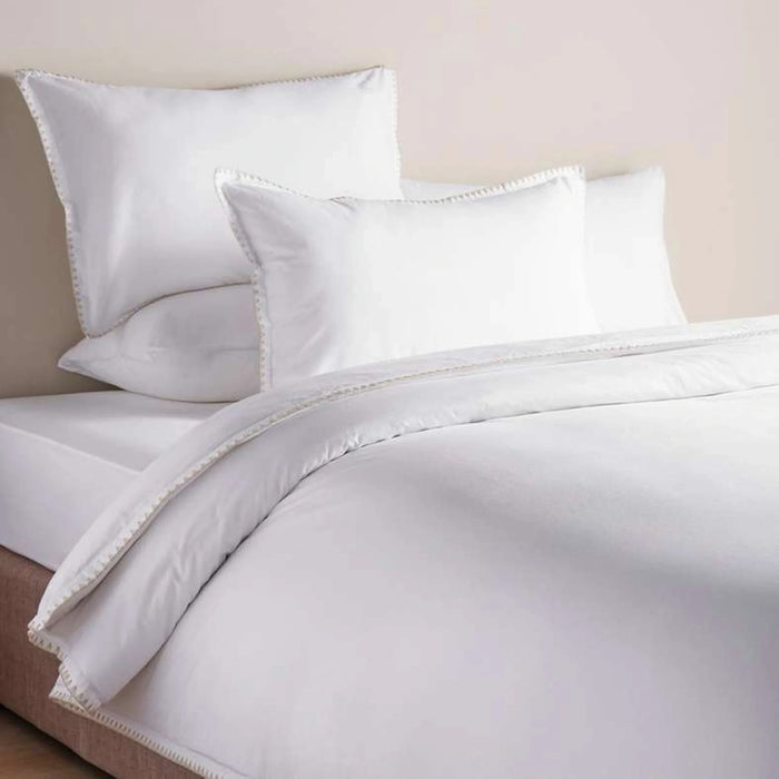 Feather Soft Sekar Stitch 3-Piece Embroidered Queen Duvet Cover Set 200X200Cm - Natural Beige