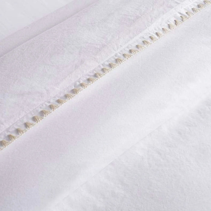 Feather Soft Sekar Stitch 3-Piece Embroidered Queen Duvet Cover Set 200X200Cm - Natural Beige