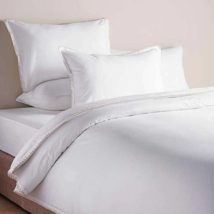Feather Soft Sekar Stitch 3-Piece Embroidered Super King Duvet Cover Set 260X220Cm - Natural Beige