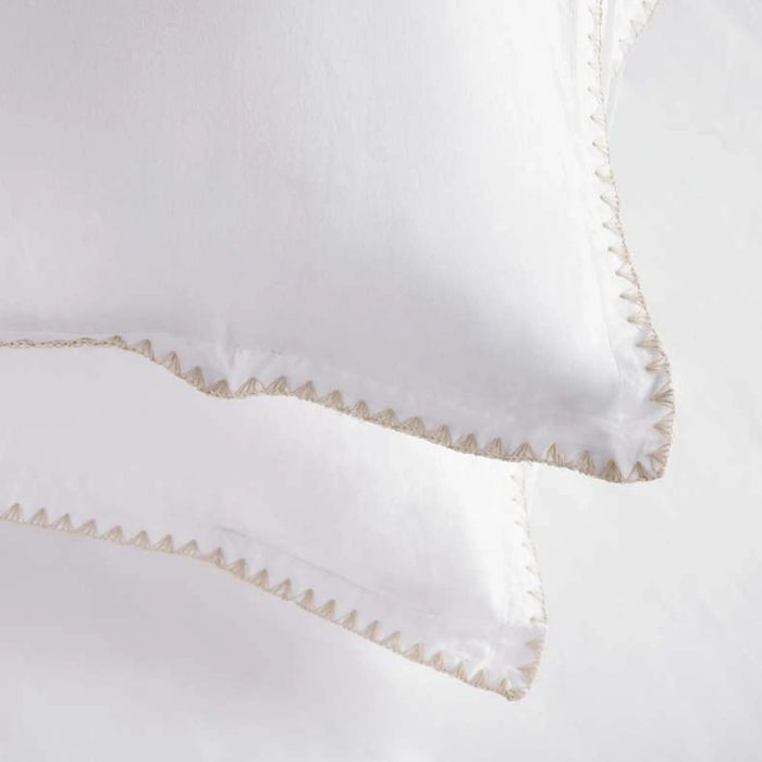 Feather Soft Sekar Stitch 3-Piece Embroidered Super King Duvet Cover Set 260X220Cm - Natural Beige