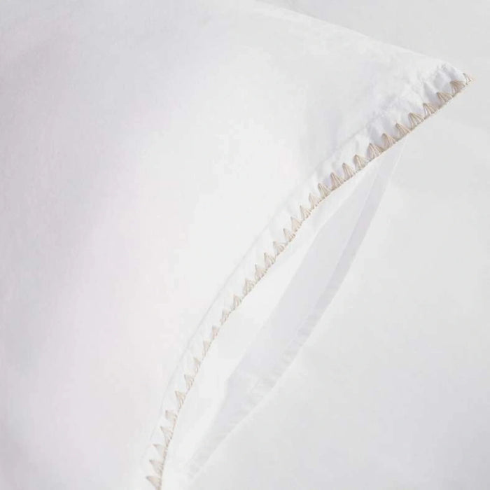 Feather Soft Sekar Stitch 3-Piece Embroidered Super King Duvet Cover Set 260X220Cm - Natural Beige