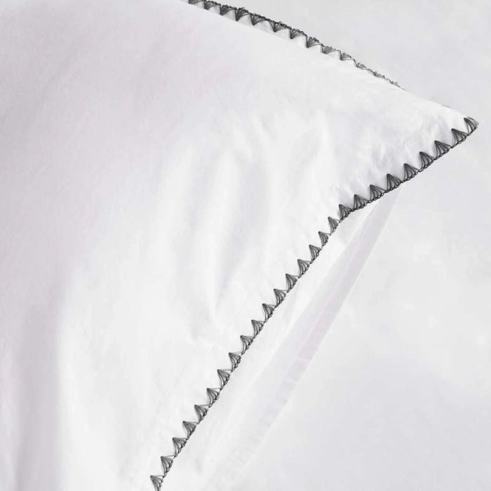 Feather Soft Sekar Stitch 3-Piece Embroidered Super King Duvet Cover Set 260X220Cm - Orage Blue