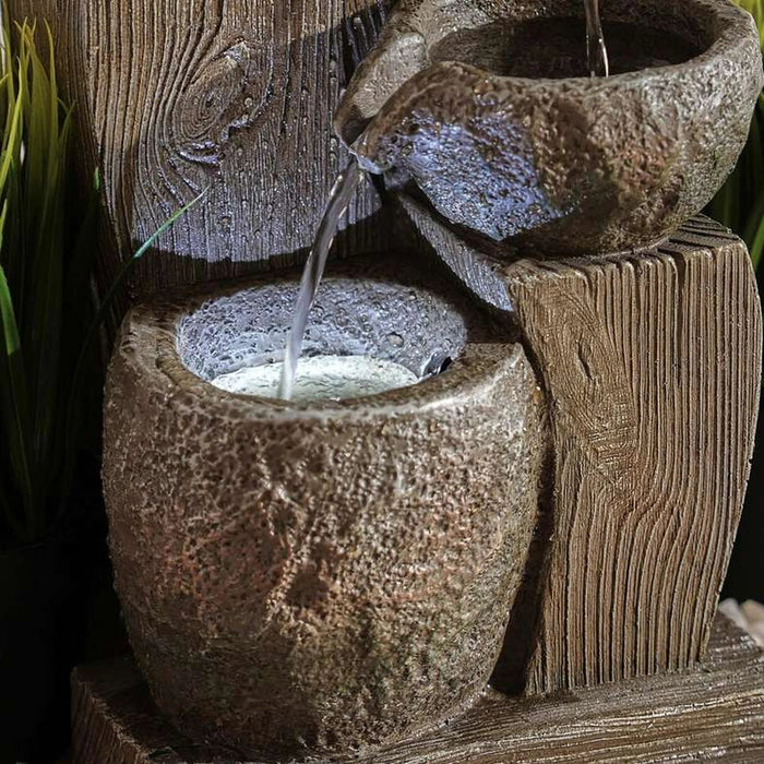 Felice Polyresin Table Fountain 21X16X35Cm - Grey Pan Home