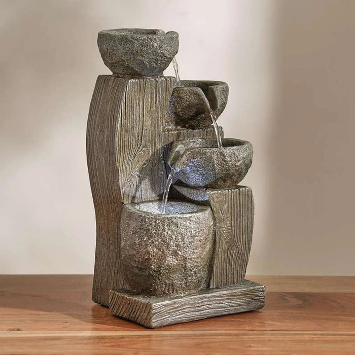 Felice Polyresin Table Fountain 21X16X35Cm - Grey Pan Home