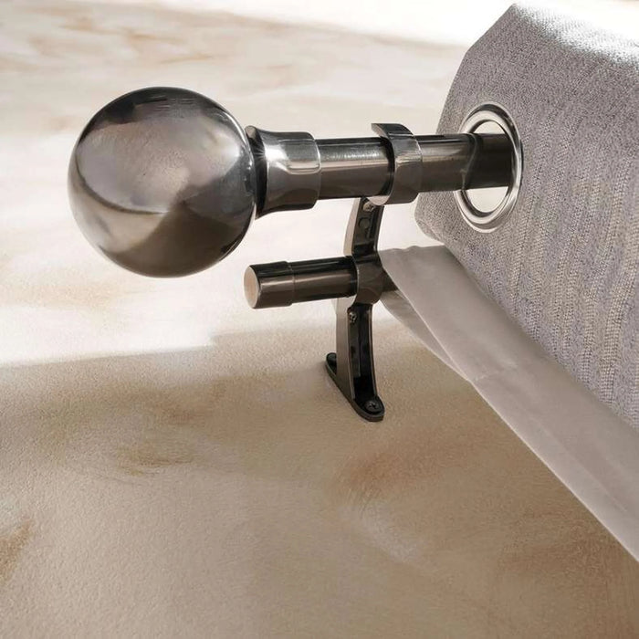 Felix Ball 25/22Mm Extendable Double Curtain Rod 157X457Cm - Black Nickle