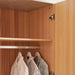 Fern 6 Door Wardrobe With Mirror - Natural Pan Home