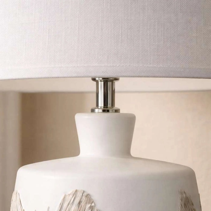 Fern E27 Polyresin Table Lamp 37X56Cm - White