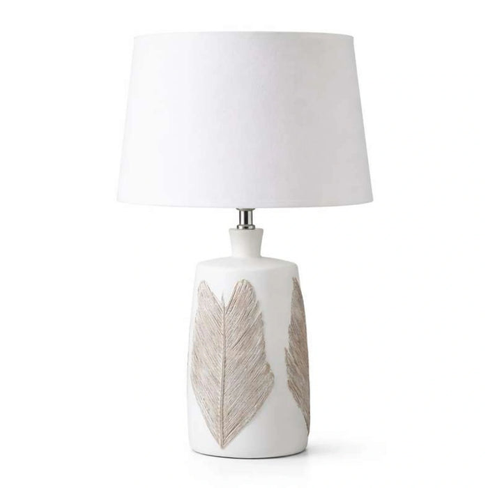 Fern E27 Polyresin Table Lamp 37X56Cm - White