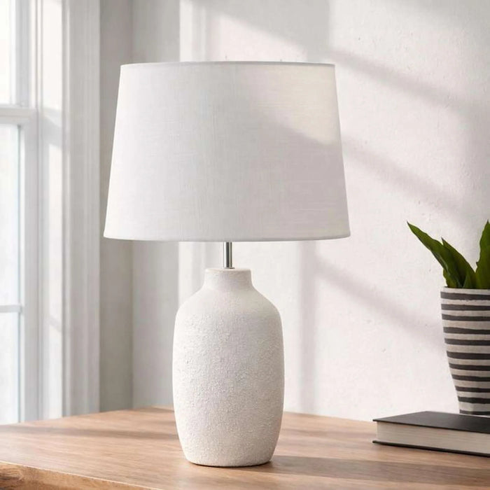 Ferras E27 Ceramic Table Lamp 25X45Cm - Matt White