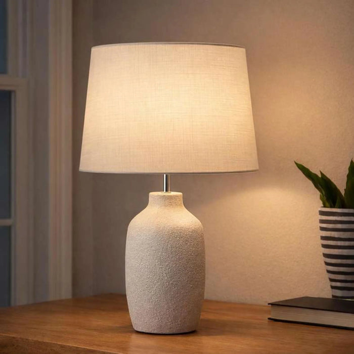 Ferras E27 Ceramic Table Lamp 25X45Cm - Matt White