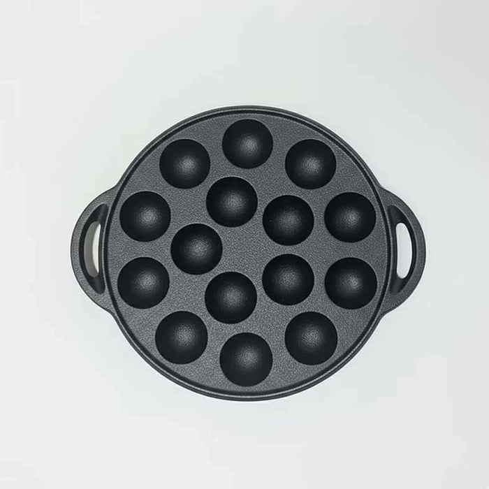 Ferric Cast Iron 15 Compartment Takoyaki/Paniyaram Pan Dia23X2.6Cm -Black Pan Home
