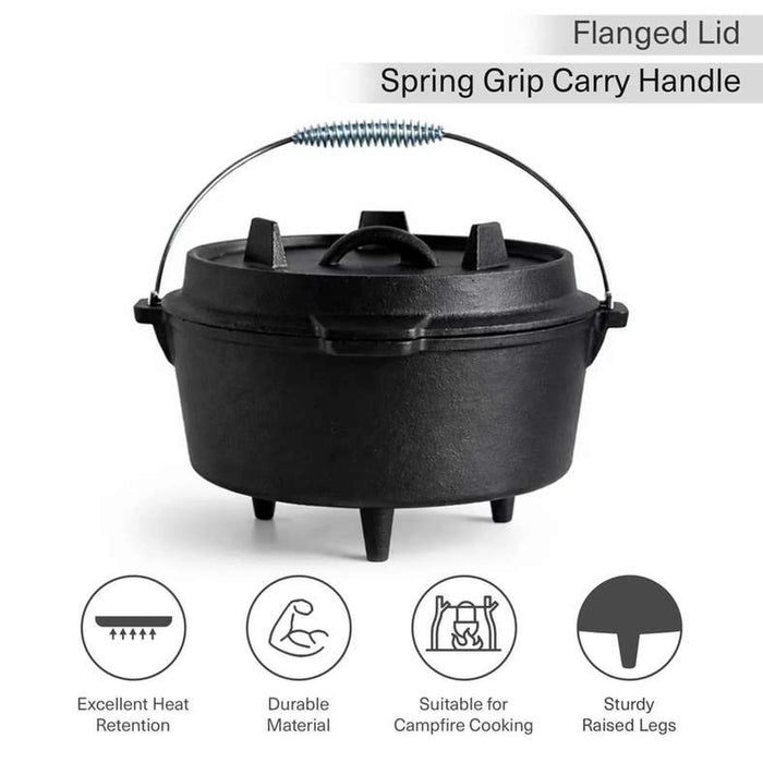 Ferric Cast Iron Barbeque Pot 4.3L -Black