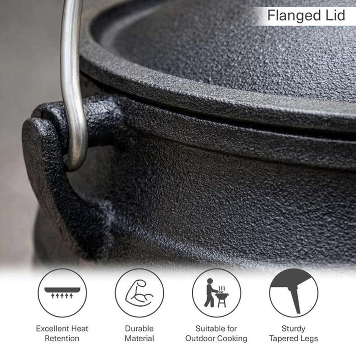 Ferric Cast Iron Cauldron Pot 3L -Black