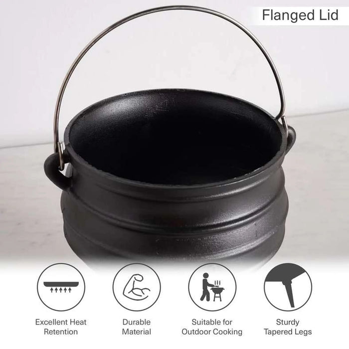 Ferric Cast Iron Cauldron Pot 6L -Black