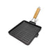 Ferric Cast Iron Grill Pan With Foldable Handle 24X24Cm -Black Pan Home