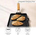 Ferric Cast Iron Grill Pan With Foldable Handle 24X24Cm -Black Pan Home