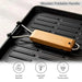 Ferric Cast Iron Grill Pan With Foldable Handle 24X24Cm -Black Pan Home
