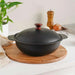 Ferric Cast Iron Kadai W/Lid Black Pan Home