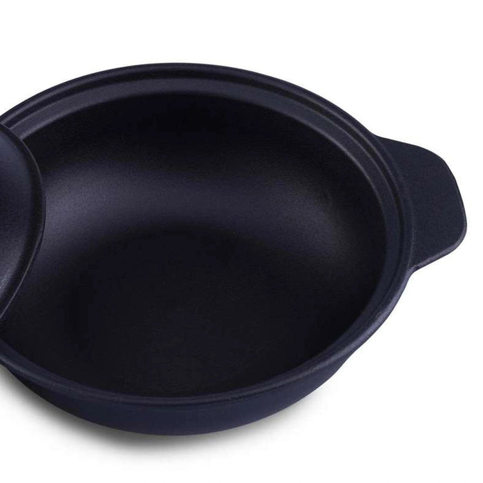 Ferric Cast Iron Kadai W/Lid Black Pan Home