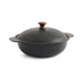 Ferric Cast Iron Kadai W/Lid Black Pan Home