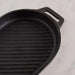 Ferric Cast Iron Oval Grill Plate 26X16Cm -Black Pan Home