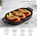 Ferric Cast Iron Oval Grill Plate 26X16Cm -Black Pan Home