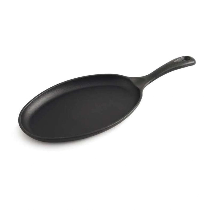 Ferric Cast Iron Oval Sizzler Black 18Cm Pan Home