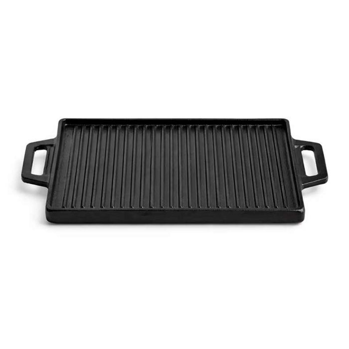 Ferric Cast Iron Rectangular Grill Plate 26X16Cm -Black Pan Home