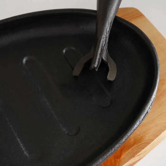 Ferric Cast Iron Sizzler W/Tray Black 32Cm