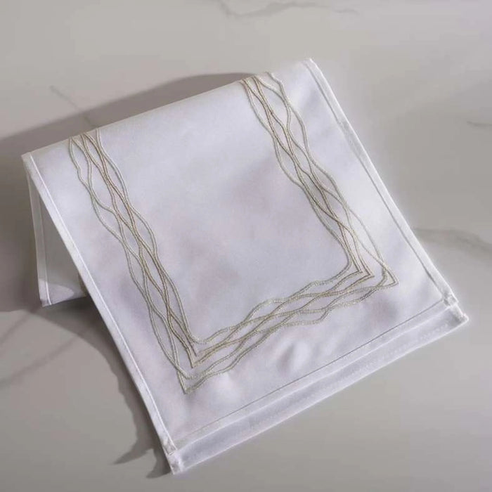 Festivity Embroidered Table Runner 33X120Cm-Champagne Gold