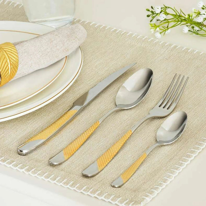 Fiesta 24-Piece Cutlery Set -Gold Chrome Pan Home
