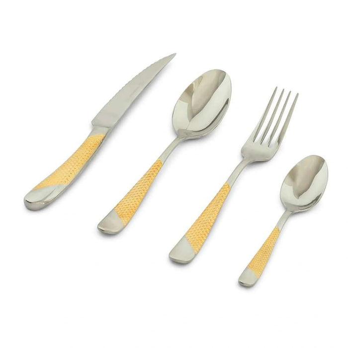 Fiesta 24-Piece Cutlery Set -Gold Chrome Pan Home