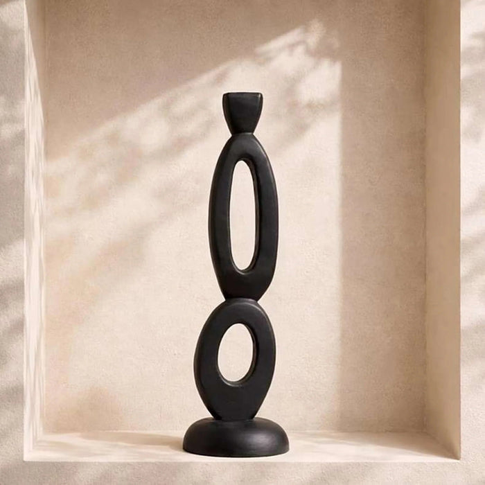Fio Teakwood Abstract Decor Accent 10X10X37Cm - Black Pan Home