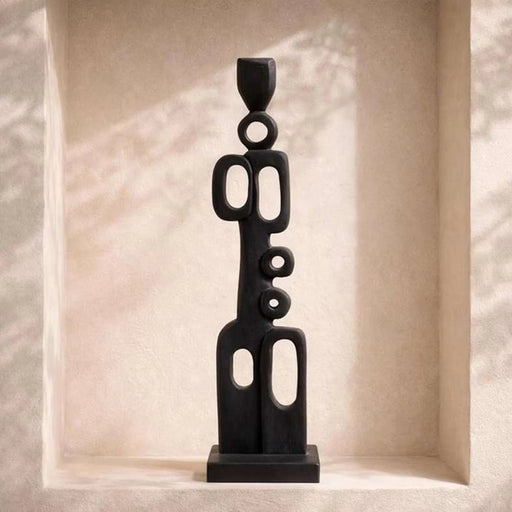 Fio Teakwood Abstract Decor Accent 10X10X41Cm - Black Pan Home