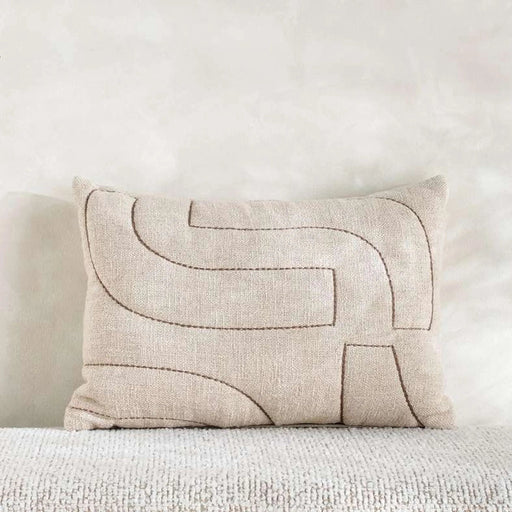 Fiora Embroidered Down Alt Filled Cushion 35X50Cm - Natural Pan Home
