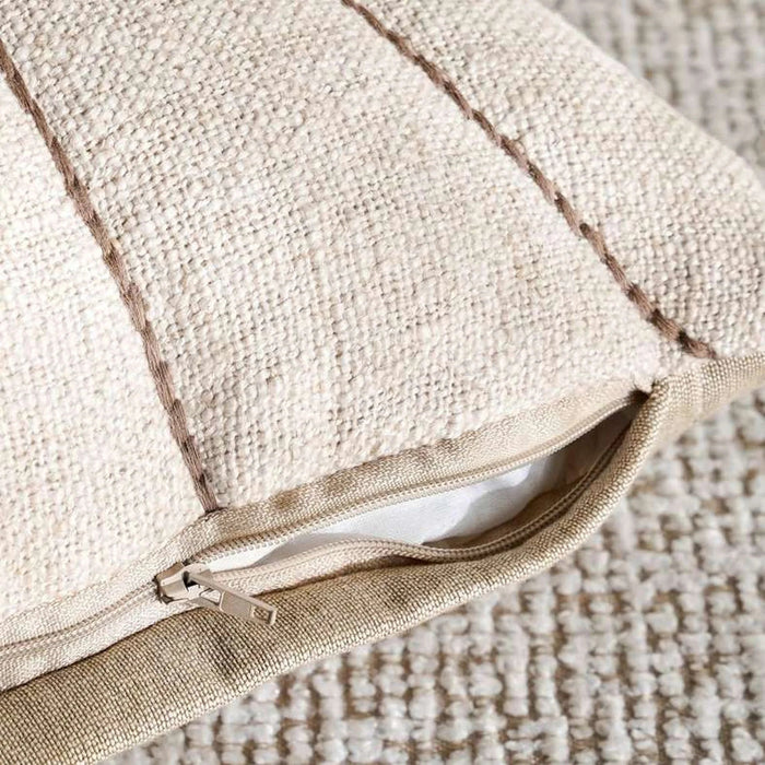 Fiora Embroidered Down Alt Filled Cushion 35X50Cm - Natural Pan Home