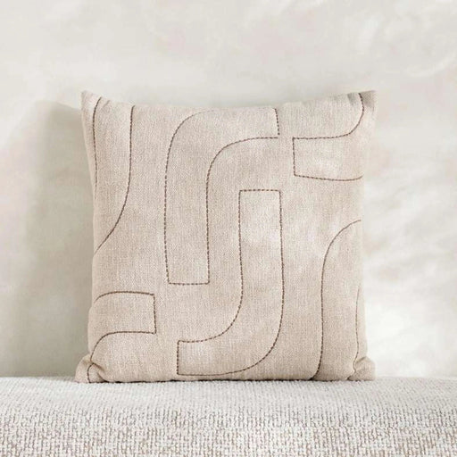 Fiora Embroidered Down Alt Filled Cushion 50X50Cm - Natural Pan Home