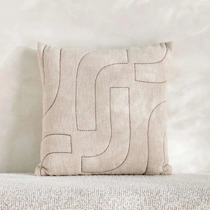 Fiora Embroidered Down Alt Filled Cushion 50X50Cm - Natural Pan Home
