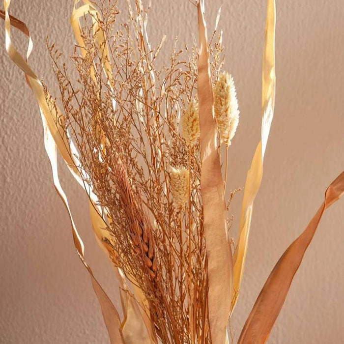 Fire Leaves Wheat Grass Floral Arrangement 60X8.5X4.5Cm -Brown