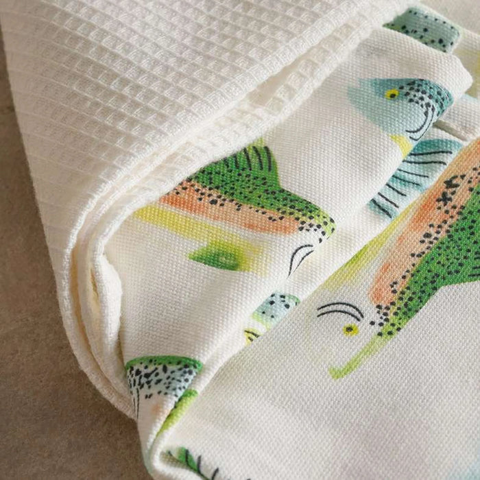 Fishprint 2Piece Cotton Kitchen Towel Set 50X70Cm - Green