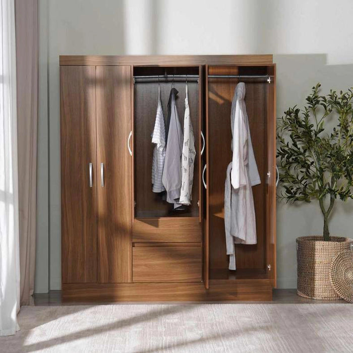 Flash 6 Door Wardrobe - Light Brown Pan Home