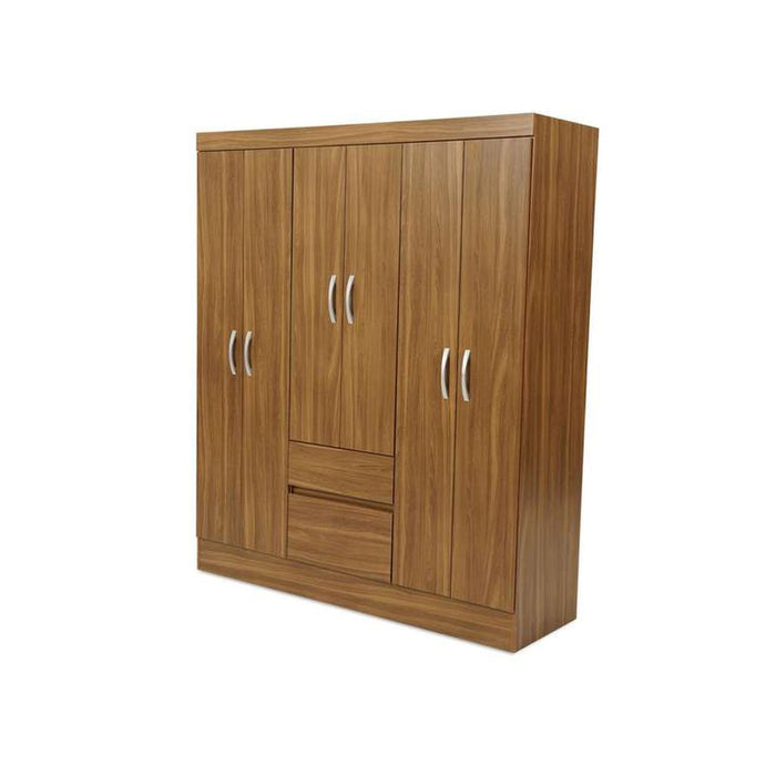 Flash 6 Door Wardrobe - Light Brown Pan Home
