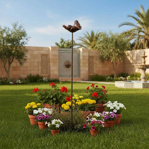 Flax Resin Bird Garden Stake 19.7X14.5X9.5Cm - Brown Pan Home