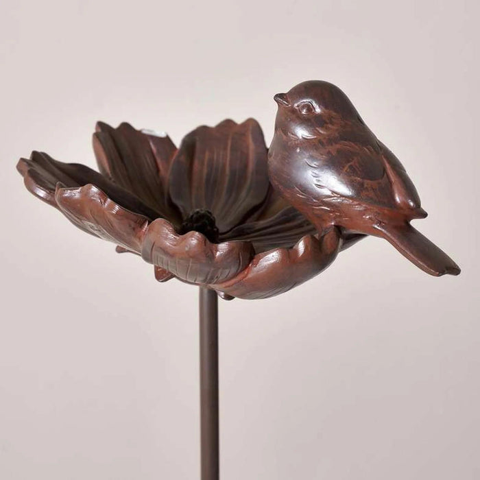 Flax Resin Bird Garden Stake 19.7X14.5X9.5Cm - Brown Pan Home